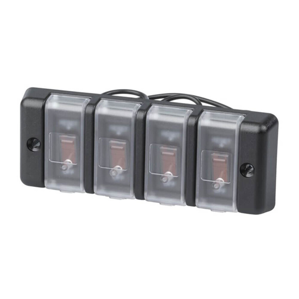 Techbrands Anti-Tamper 4 Gang Switch Bank And Circuit Breaker (12Vdc) 9319236735275