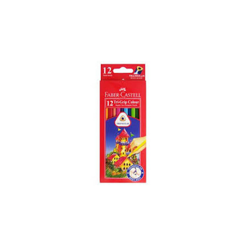 Faber-Castell (12Pk) Triangular Grip Coloured Pencils