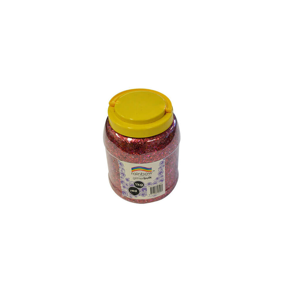 (Red) Rainbow Glitter Bulk 1kg Jar