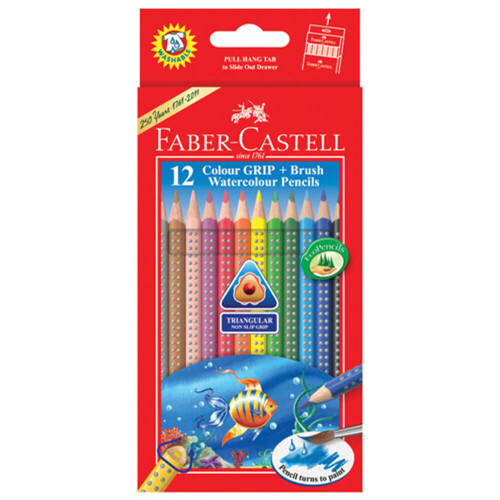 Faber-Castell Faber-Castell Grip Watercolour Triangular Pencils with Brush