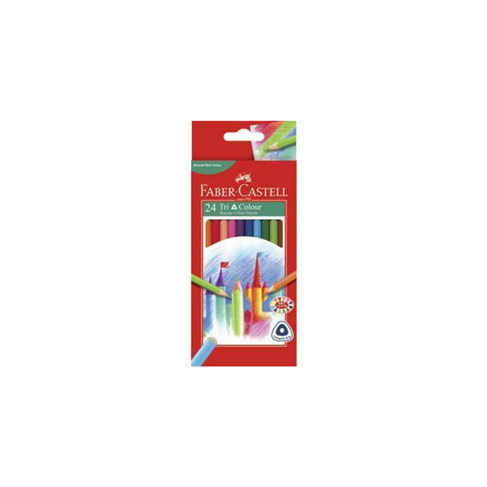 Faber-Castell (24Pk) Triangular Grip Coloured Pencils
