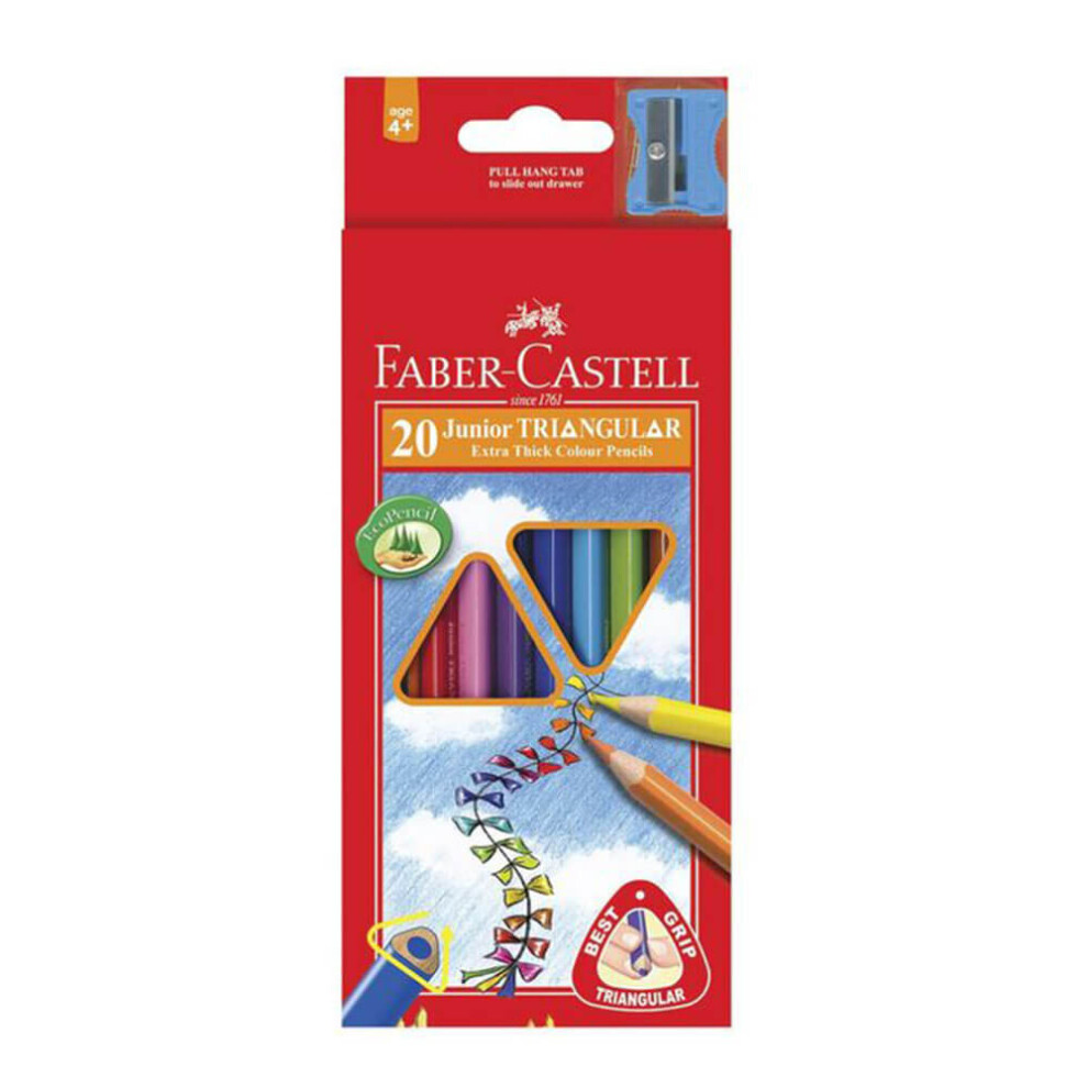 Faber-Castell Triangle Grip Coloured Pencil (20Pk)