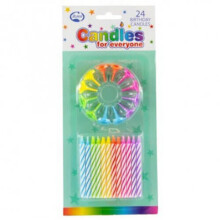 Alpen Birthday Candles with Holders (24pk) (Spiral)