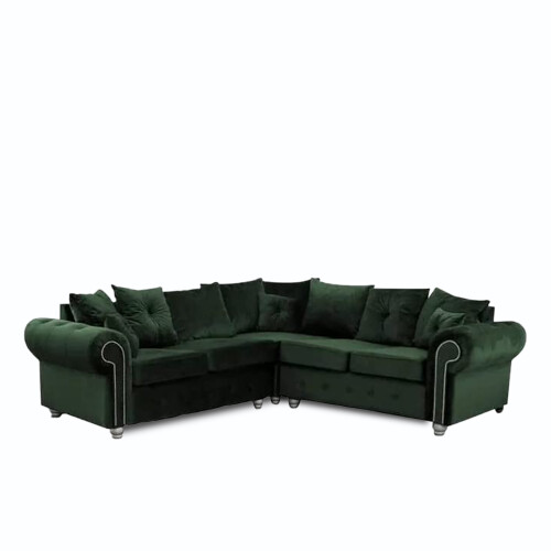 MN Furniture (Corner Sofa, Green) Ashwin 3+2 Seater and Corner Luxuries Sofa 2