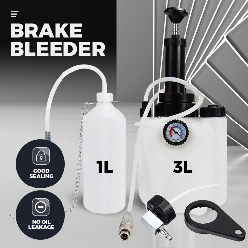 3L+1L Manual Brake Bleeder Clutch Bleeding System Fluid Bleeder Kit