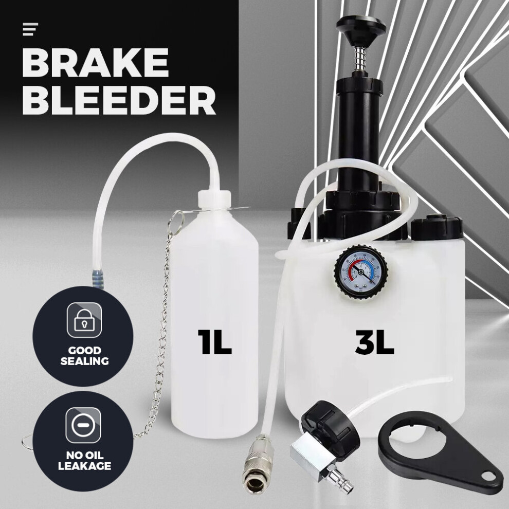 3L+1L Manual Brake Bleeder Clutch Bleeding System Fluid Bleeder Kit 009732122165