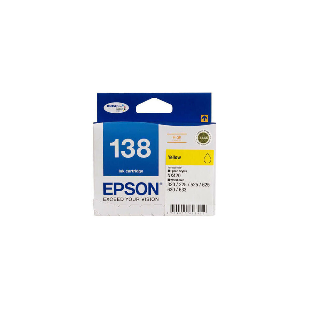 (Yellow) Epson High Yield Inkjet Cartridge T138