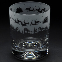 Christmas Whisky Tumbler Santa Engraved Animo Whiskey Glass Gift Boxed