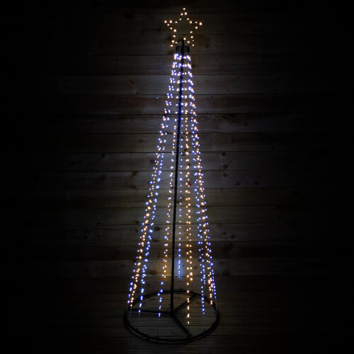 4.5ft 1.4m Premier Christmas Outdoor Black Pin Wire LED Pyramid Maypole