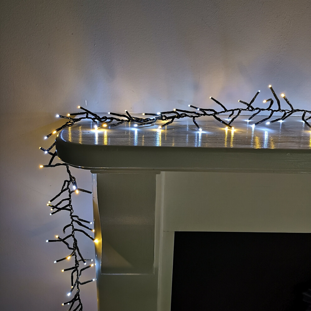 720 LED 9.3m Premier Clusterbrights Indoor Outdoor Multifunction Mains Operated Christmas Cluster Lights with Timer in Cool & Warm White Mix