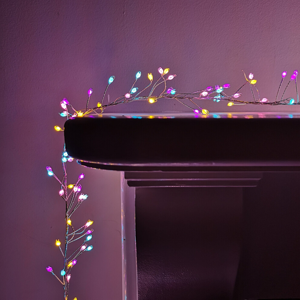 B&Q - 800 Led 5.5M Premier Christmas Indoor Outdoor Wire Cluster Lights With Timer In Rainbow - Image 2