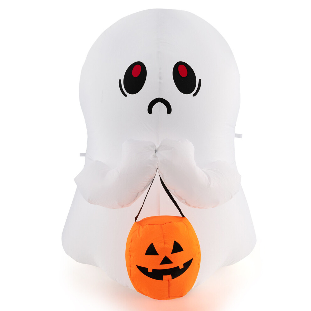 120cm Halloween Inflatable Ghost Holding Pumpkin Quick Blow up  Decor