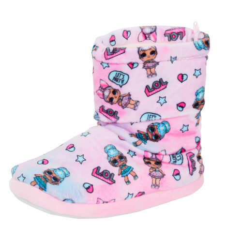 L.O.L. Surprise! Girls LOL Surprise Dolls Slipper Boots Faux Fur Lined Warm Booties House Shoes