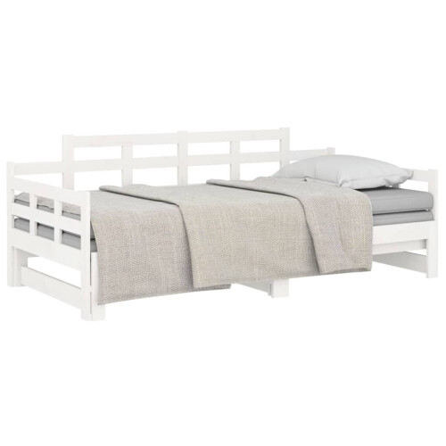 VidaXL (white, 90 x 190 cm) vidaXL Solid Wood Pine Pull-out Day Bed Wooden Sofa Bed Multi Colours/Sizes 1