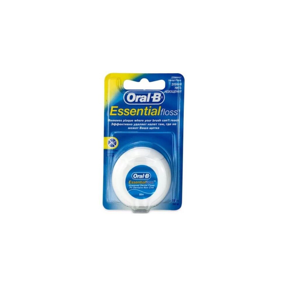 Oral-B Essentialfloss dental floss unwaxed, 50 m