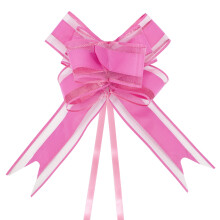 (Pink, 100PCS) Time to Sparkle Organza Pull Bows Gift Wrap Floristry Hampers Christmas Pull Bows Present Wedding Car Gift Baskets
