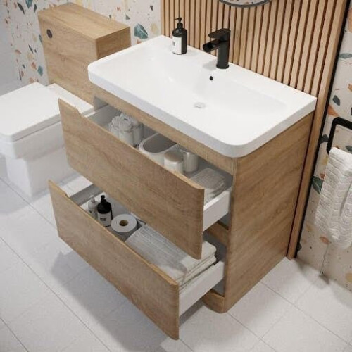 Regis Wood Free Standing Vanity Unit & Basin - 800mm 1