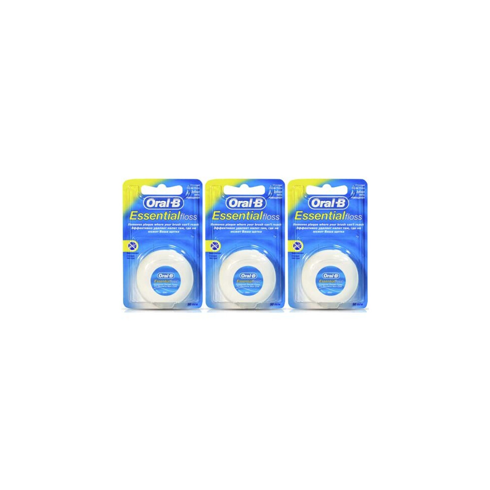 Oral B Essential Dental Floss Unwaxed 50m x3