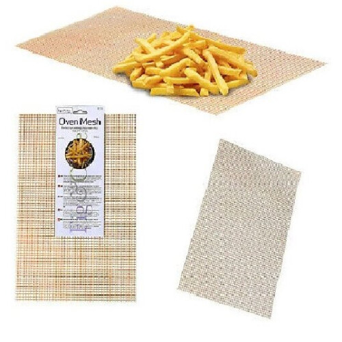 Rectangular Oven Roasting Baking Mesh Tray Crispy Chips Pizza Reusable Bread UK 1