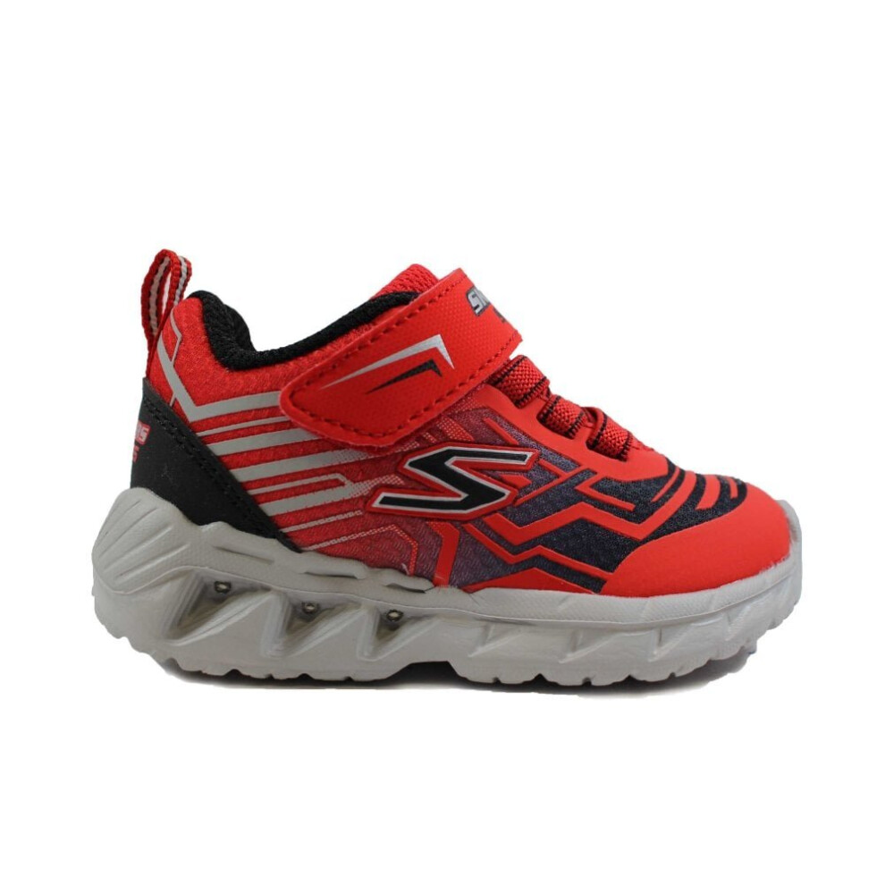 (4 (Children's)) S Lights: Magna-Lights - Bozler 401500N Red Mesh Boys Light Up Trainers