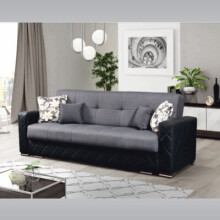 (3 Seater) Modern 3 or 2 Seater Storage Fabric Sofa Bed