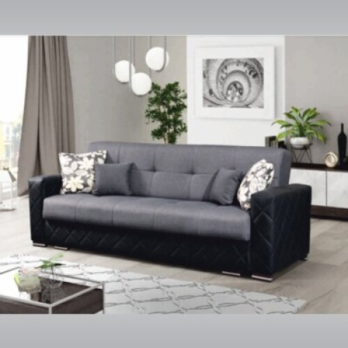 MN Furniture (3 Seater) Modern 3 or 2 Seater Storage Fabric Sofa Bed