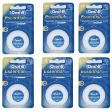 Oral-B Essential Floss Unwaxed 50m - Pack of 6