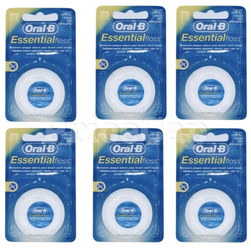 Oral-B Oral-B Essential Floss Unwaxed 50m - Pack of 6