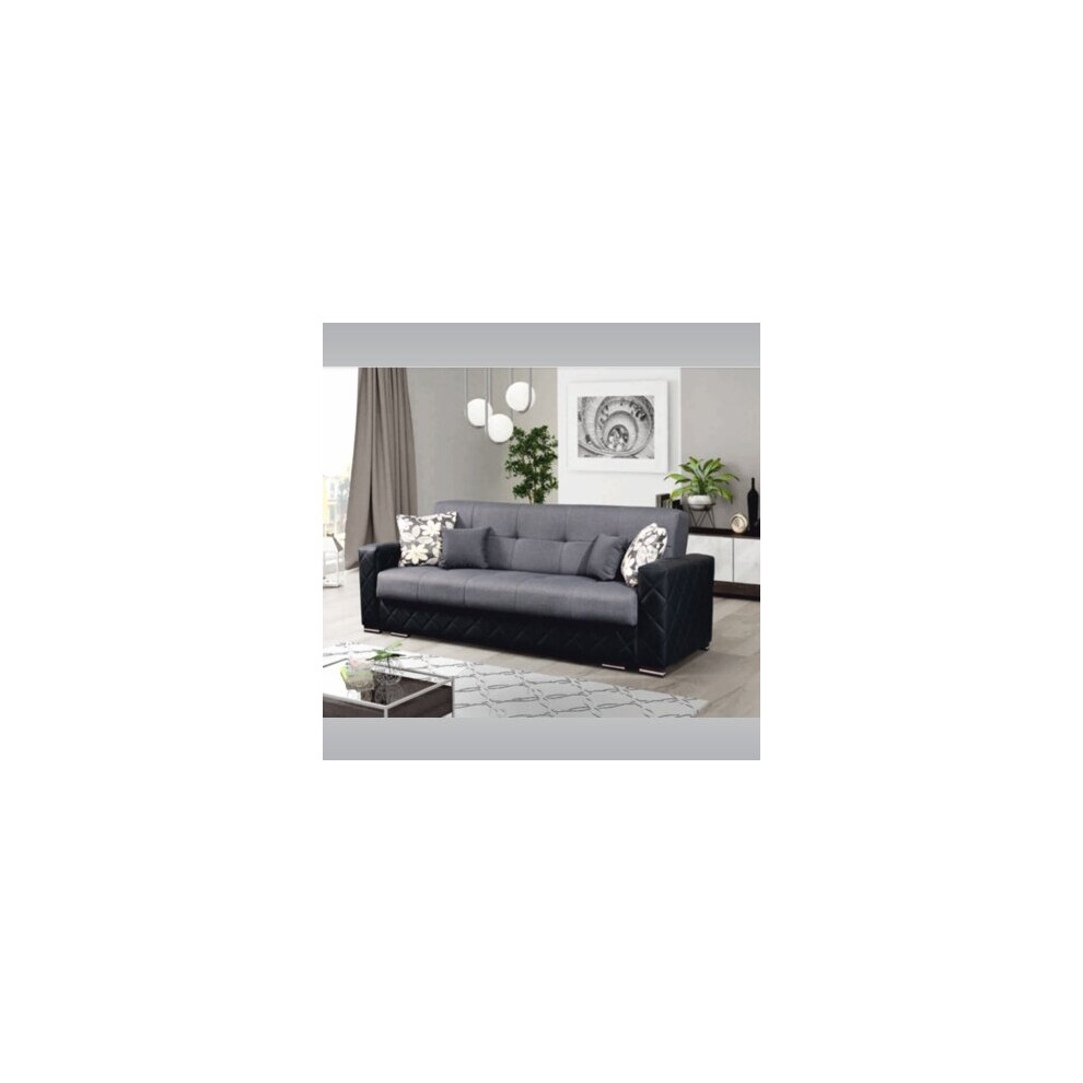 (2 Seater) Chicago 3+2 Seater Ottoman Storage Fabric Sofa Bed