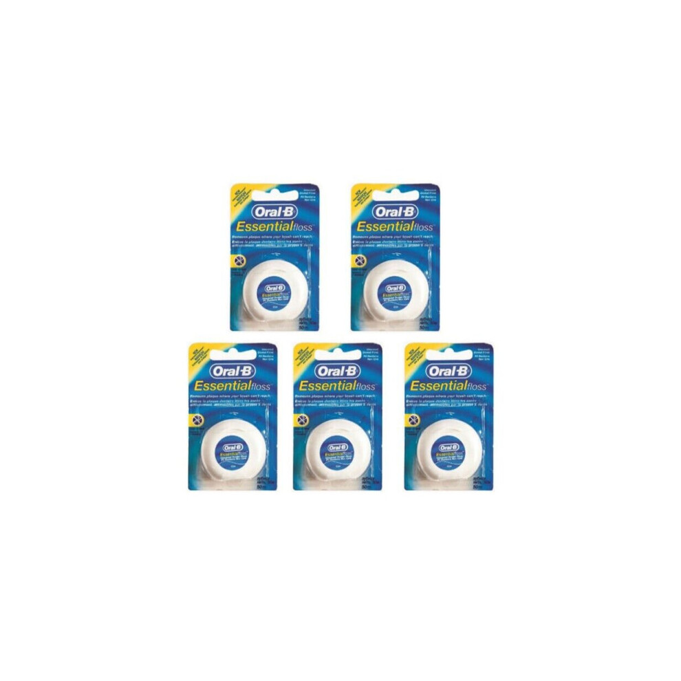 Oral-B Essential Floss Unwaxed 50m - Pack of 5