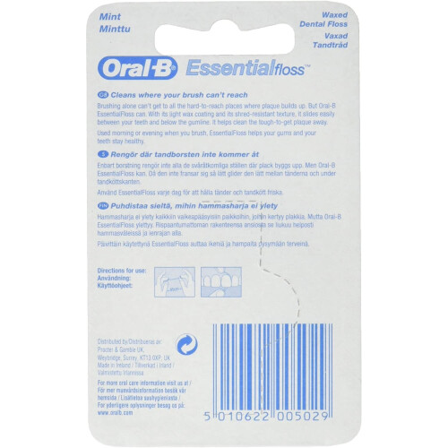 Oral-B Oral-B Essential Floss Unwaxed 50m - Pack of 5 2