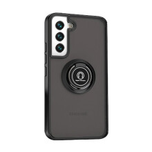 Compatible with Samsung S22 Ultra - Black Slimline Low Profile Clip On Case With Ring Holder
