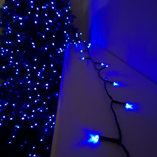 Premier 200 Battery Operated Multi Function Outdoor LED Timer Lights in Blue