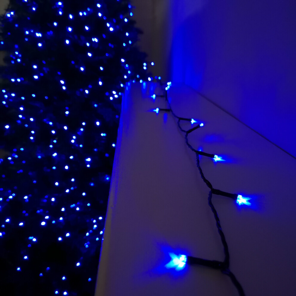 Christmas 100 Battery Timer LED Lights Indoor or Outdoor - Blue