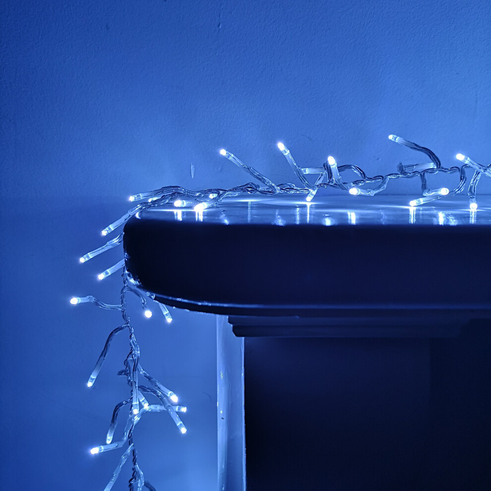 Premier 12.4m Multi Action 960 White LED Cluster Christmas Lights with Timer