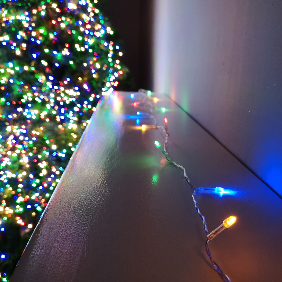 Premier 200 Led 20M Christmas Timer Lights Multi Function Multicoloured Clear Cable