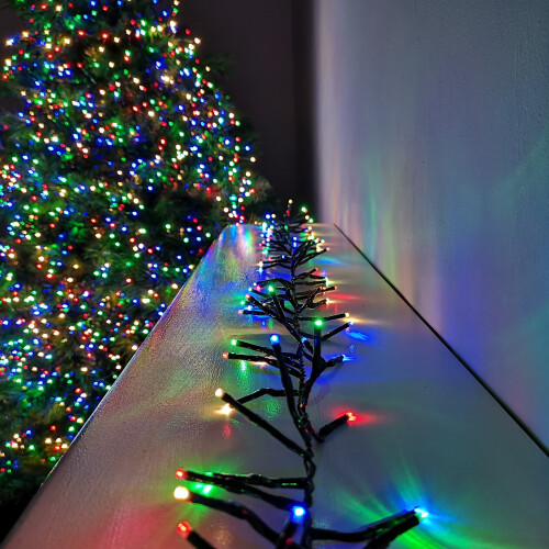 Premier 720 LED (9.3m) Premier Cluster Christmas Tree Lights with Timer - Multi Coloured