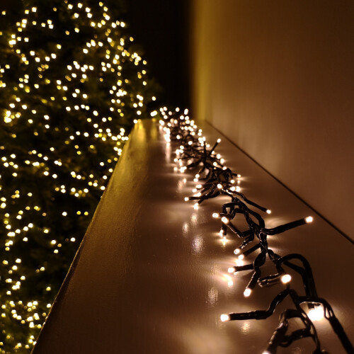Premier Vintage Gold 960 LED Multi-Action Supabrights with Timer – 12.4M Indoor/Outdoor String Lights, Green Cable, Non-Replaceable Bulbs