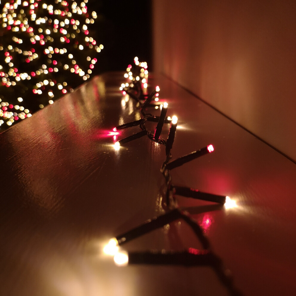 500 LED 12.5m Premier TreeBrights Christmas Tree Lights Timer Red & Vintage Gold