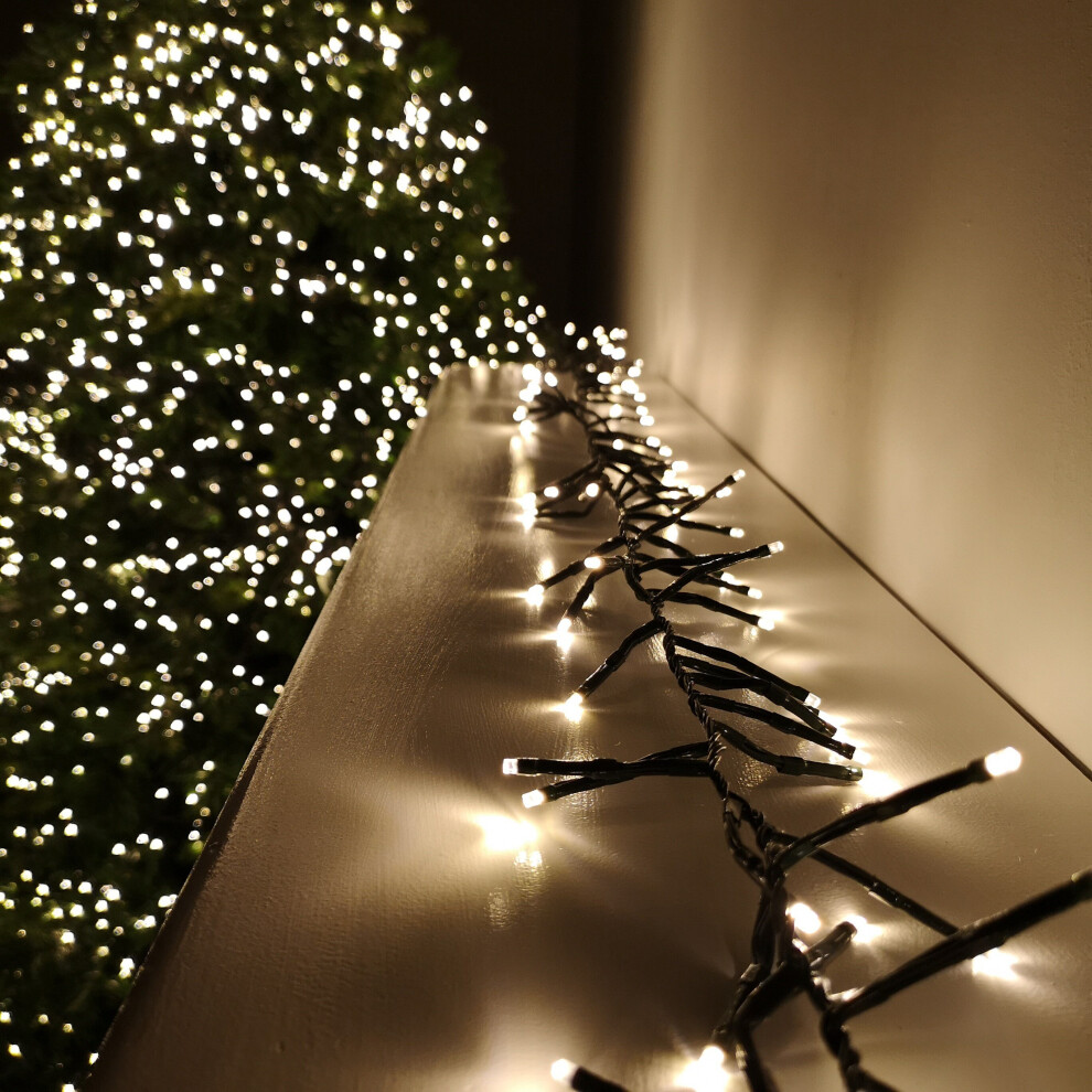 Premier 960 Led (12.4M) Cluster Christmas Tree Lights With Timer - Warm White