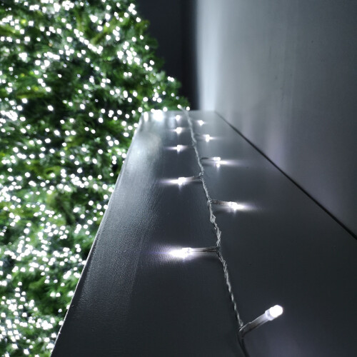 Premier 50 LED 5m Premier Battery 8 Function Outdoor Smart Timer Lights Clear Wire White