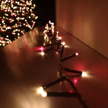 1500 LED 37.5m Premier TreeBright Christmas Tree Lights Timer Red & Vintage Gold