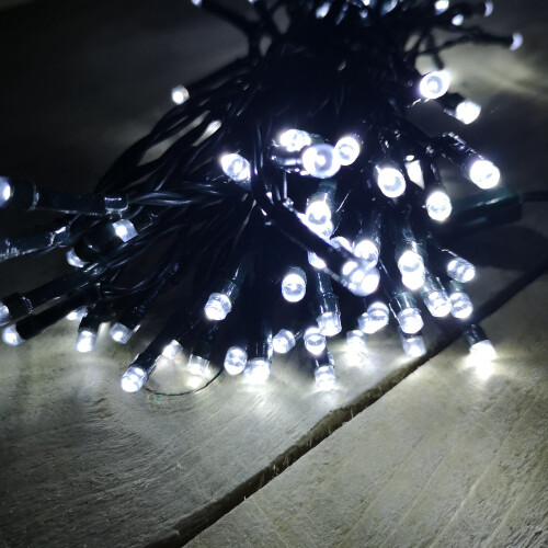 Premier Christmas 100 Battery Timer LED Lights Indoor or Outdoor -  White 2