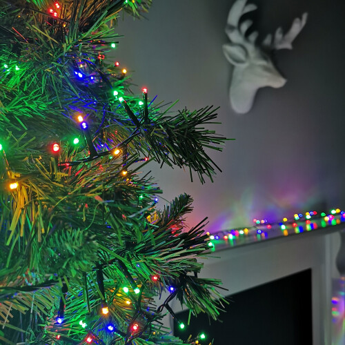 Premier 1500 LED 37.5m Premier TreeBrights Christmas Lights with TIMER in Multi Coloured 1