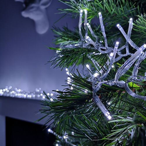 Premier Premier 12.4m Multi Action 960 White LED Cluster Christmas Lights with Timer 1