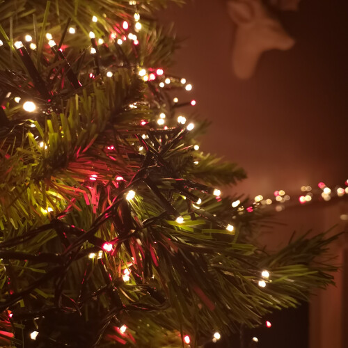 Premier 1500 LED 37.5m Premier TreeBright Christmas Tree Lights Timer Red & Vintage Gold 2