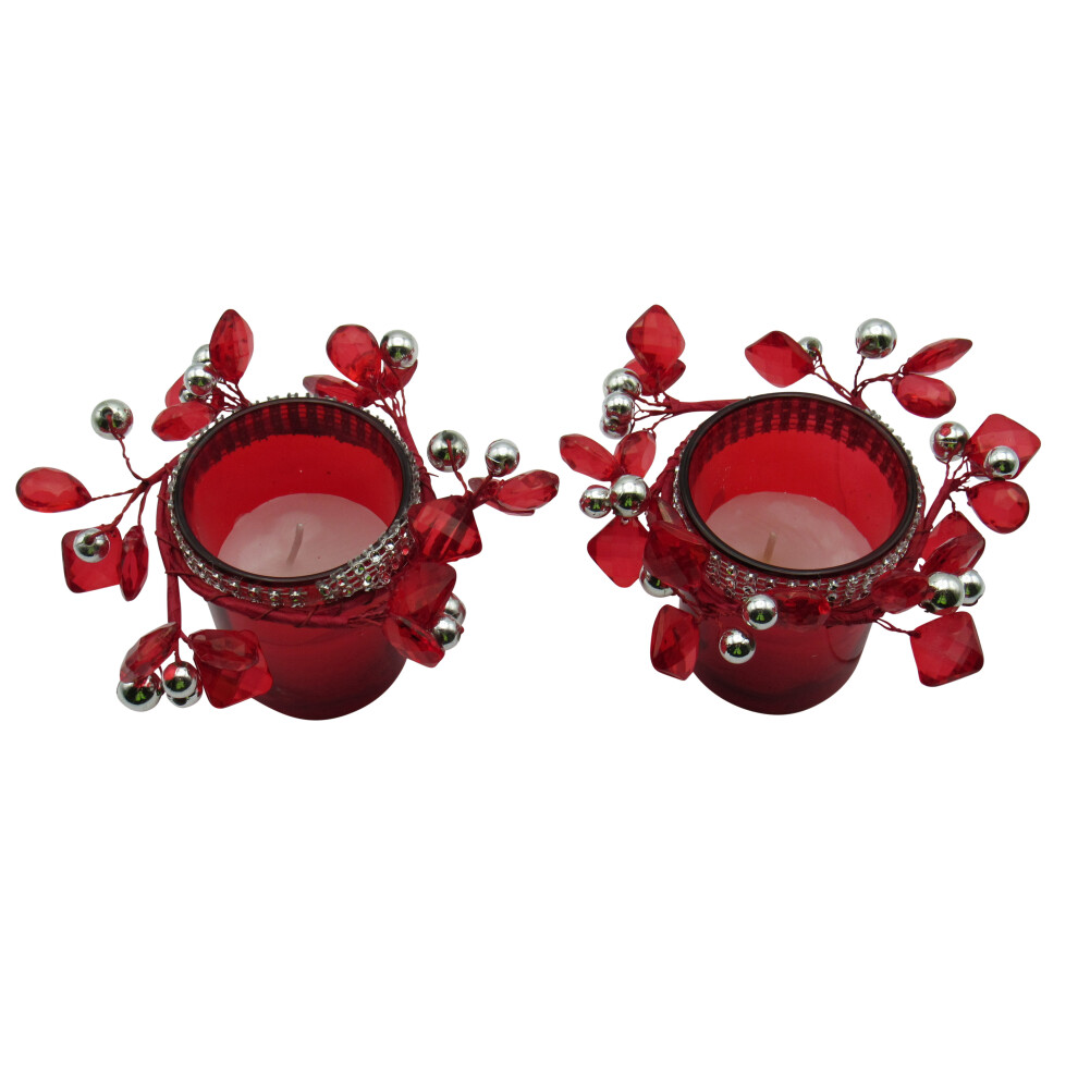 Christmas Scented Candle Jars X2 (Xmas Votive Home Fragrance Tealight)