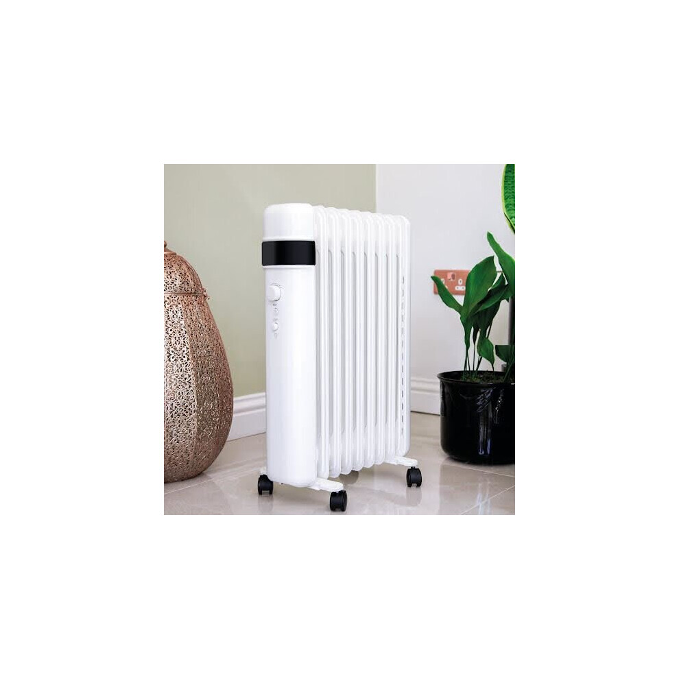 TCP Smart WiFi Portable Free-Standing Oil 9 Finned Electric Radiator 2000W White