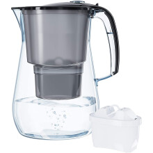 AQUAPHOR Onyx Water Filter Jug with 1x Maxfor+ 200litre Cartridge, Graphite Black, 4.2 litres total capacity