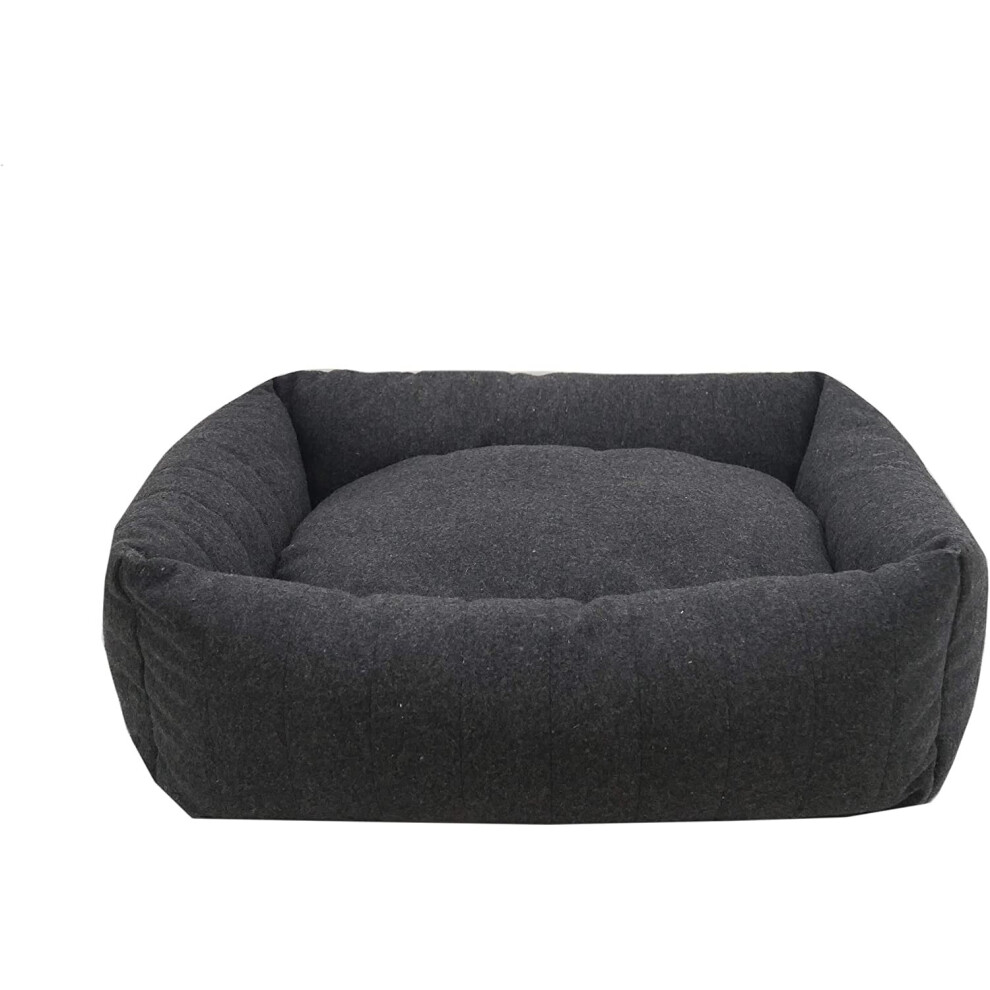 Rosewood Small dog bed for dogs, kittens and puppies. Machine washable, super soft and cosy grey felt orthopaedic memory foam dog bed, 54x45x10cm